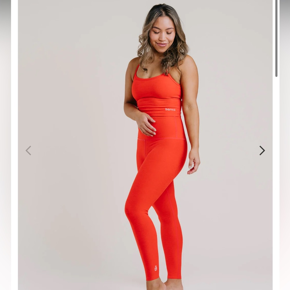 NWT Barre 3 x Beyond Yoga leggings orange camo print